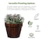 Gardenised Rustic Wooden Whiskey Barrel Planter with Durable Medal Handles and Drainage Hole - Large QI003236.L - alternate 3